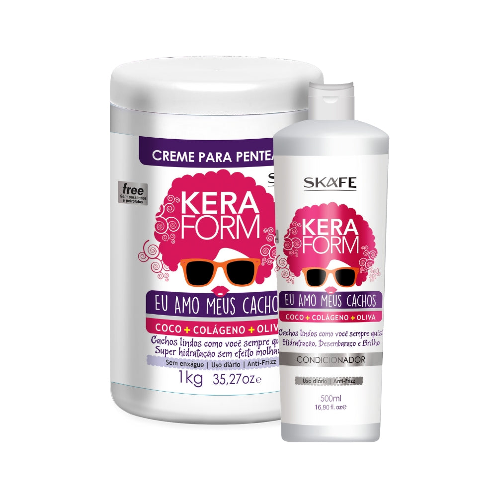 Kit Skafe Keraform Eu Amo Meus Cachos