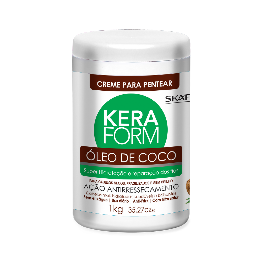 Creme para Pentear Skafe Keraform Óleo de Coco 1kg – Nutrição Profunda e Controle de Frizz para Cabelos Secos