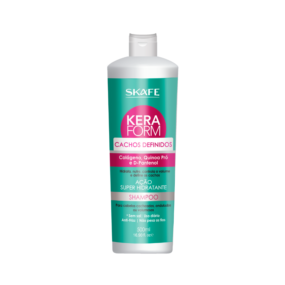 Shampoo Skafe Keraform Cachos Definidos 500ml – Limpeza Hidratante e Definição dos Cachos