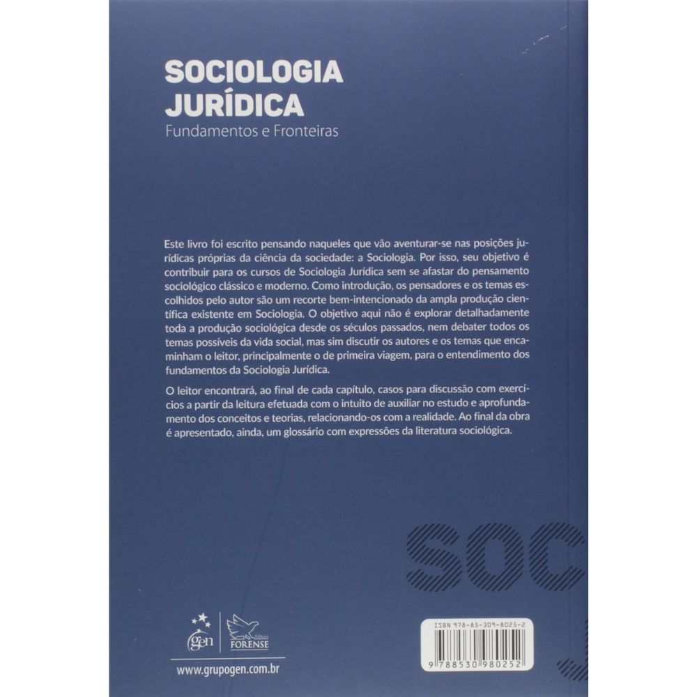 Sociologia jurídica fundamentos e fronteiras 5/18 ea | Sacadura Rocha, José