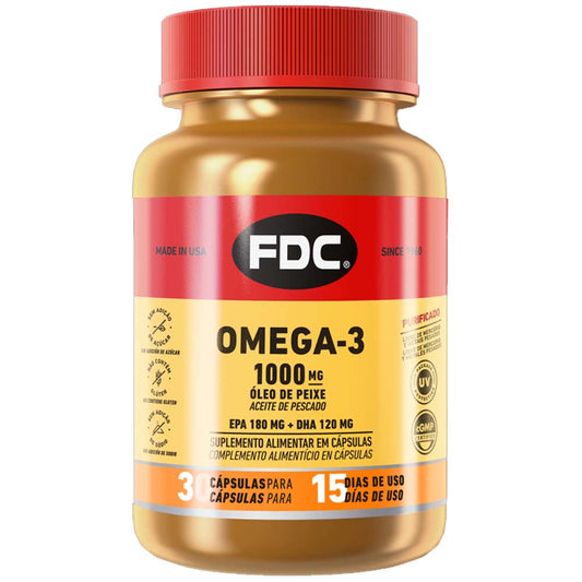 FDC Omega-3 EPA e DHA 1000 mg 30 cáps.