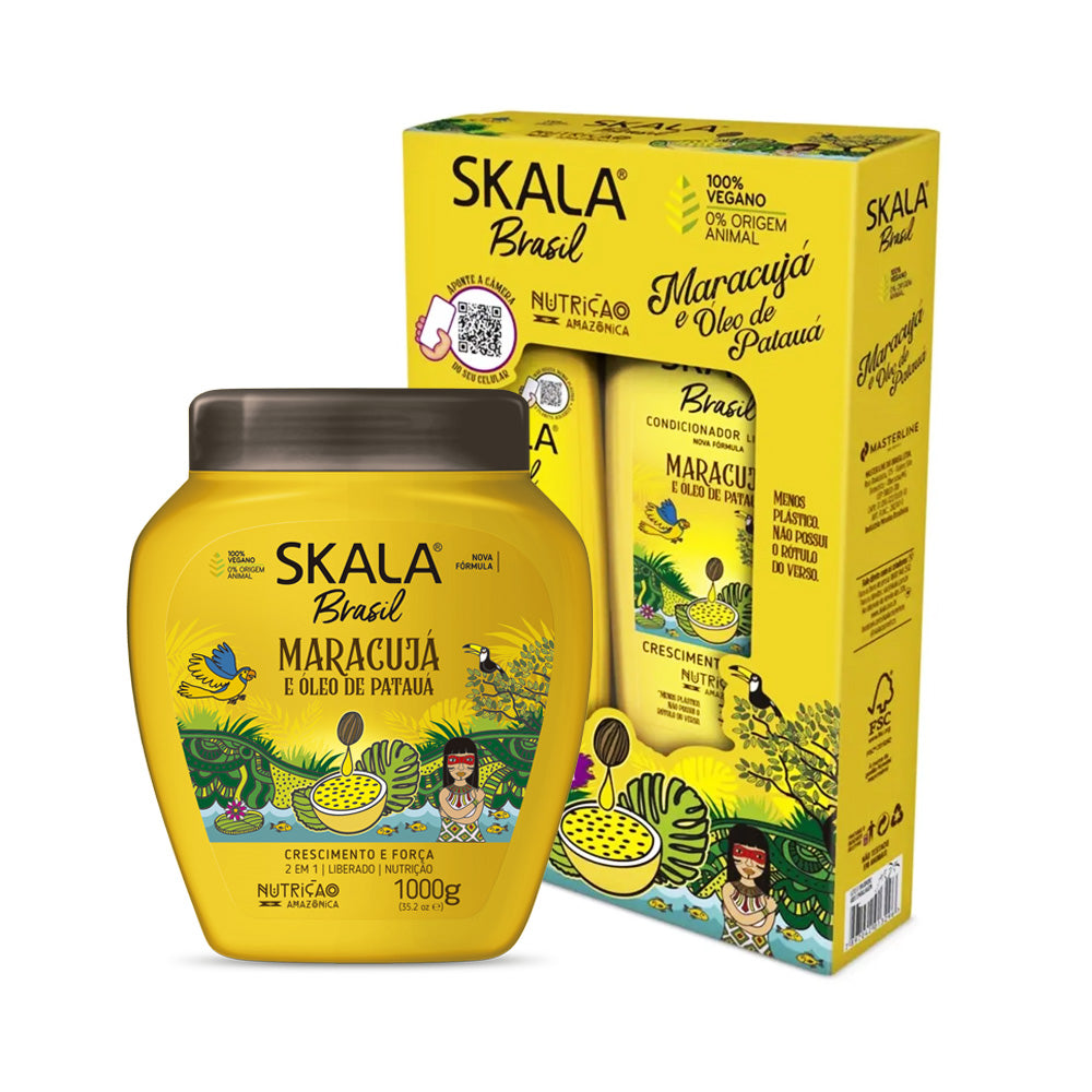 Pack Skala Maracujá e Óleo Patauá Shampoo 325ml + Condicionador 325ml + Máscara 1kg