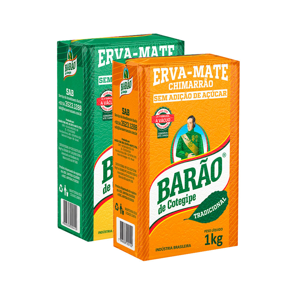 Erva Mate Tradicional e Nativa Barão para tomar Chimarrão - Pack 2x 1kg