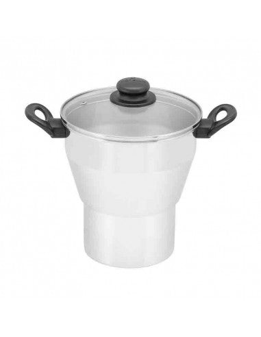 Cuscuzeiro Conico Polido Tampa de Vidro Classic 16cm - Panelux