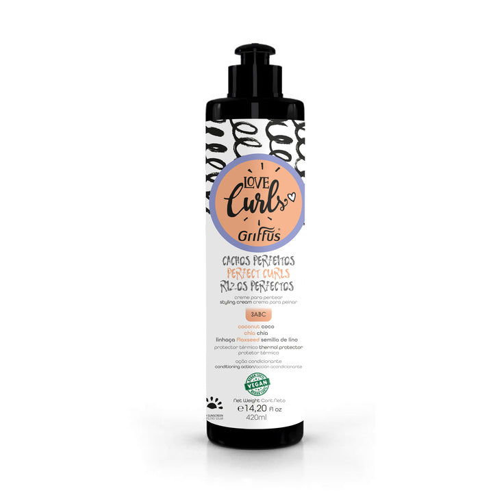 CREME PARA PENTEAR (3ABC) CACHEADOS LOVE CURLS 420 ML - griffuscosmeticos