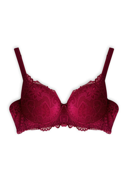 Soutien/sutiã com bojo/push-up de renda Bruna - Lingerie Jopy