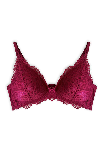 Soutien/Sutiã com bojo/push-up triângulo em Renda  Betina Lingerie Jopy