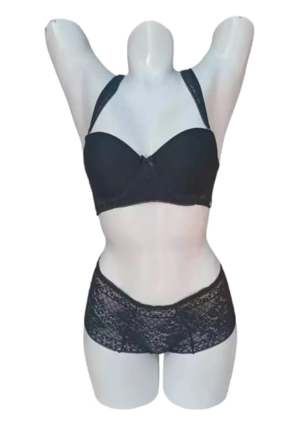 Conjunto calcinha/Cuecas e soutien/Sutiã tomara que caia com bojo/push-up Mavi Lingerie Jopy