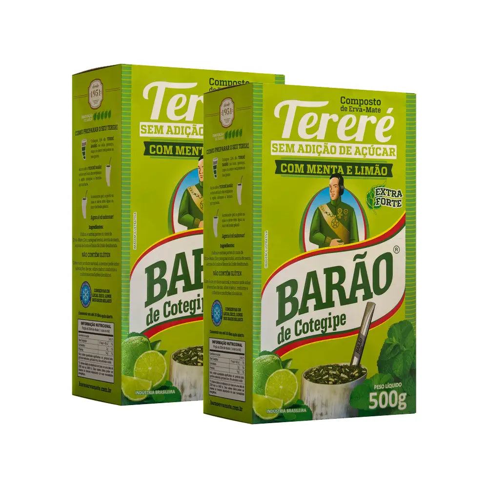 Erva-Mate Tereré Menta e Limão Extra Forte [Barão de Cotegipe] - Pack 2x 500g