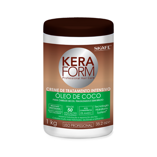 Creme de Tratamento Intensivo Skafe Keraform Óleo de Coco 1kg – Hidratação Profunda e Brilho Natural