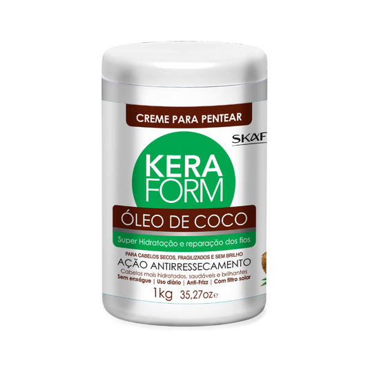 Creme para Pentear Skafe Keraform Óleo de Coco 1kg – Nutrição Profunda e Controle de Frizz para Cabelos Secos