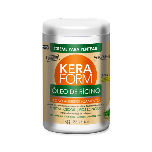 Creme para Pentear Skafe Keraform Óleo de Rícino 1kg – Fortalecimento e Crescimento Capilar