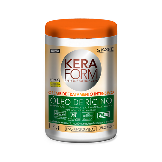 Creme de Tratamento Intensivo Skafe Keraform Óleo de Rícino 1kg – Fortalecimento Capilar e Crescimento Saudável