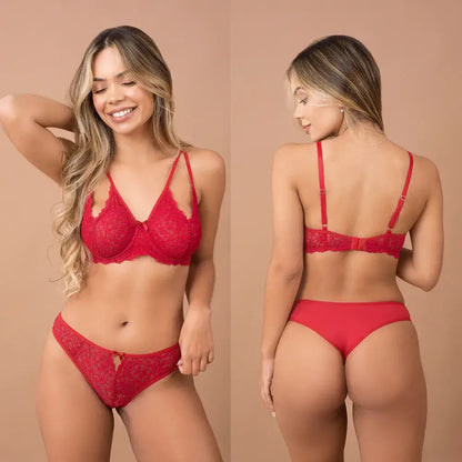 Conjunto calcinha/Cuecas e soutien/Sutiã sem bojo/push-up Gabi Lingerie Estilo Bralette Jopy