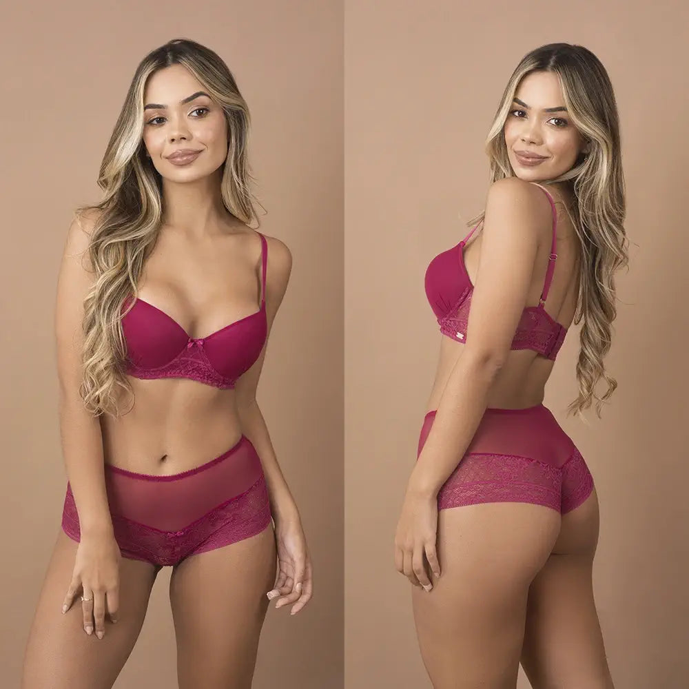 Conjunto de calcinha/Cuecas e soutien/Sutiã com bojo/push-up Rafa Lingerie Jopy