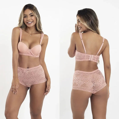 Conjunto calcinha/Cuecas e soutien/Sutiã tomara que caia com bojo/push-up Mavi Lingerie Jopy