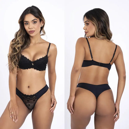 Conjunto de calcinha/Cuecas e soutien/Sutiã com bojo/push-up Sexy Lingerie Jopy