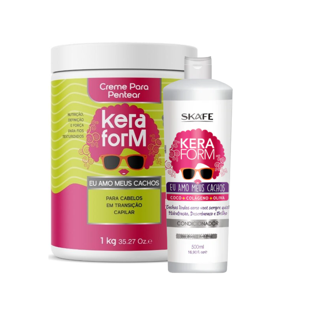 Kit Skafe Keraform Eu Amo Meus Cachos