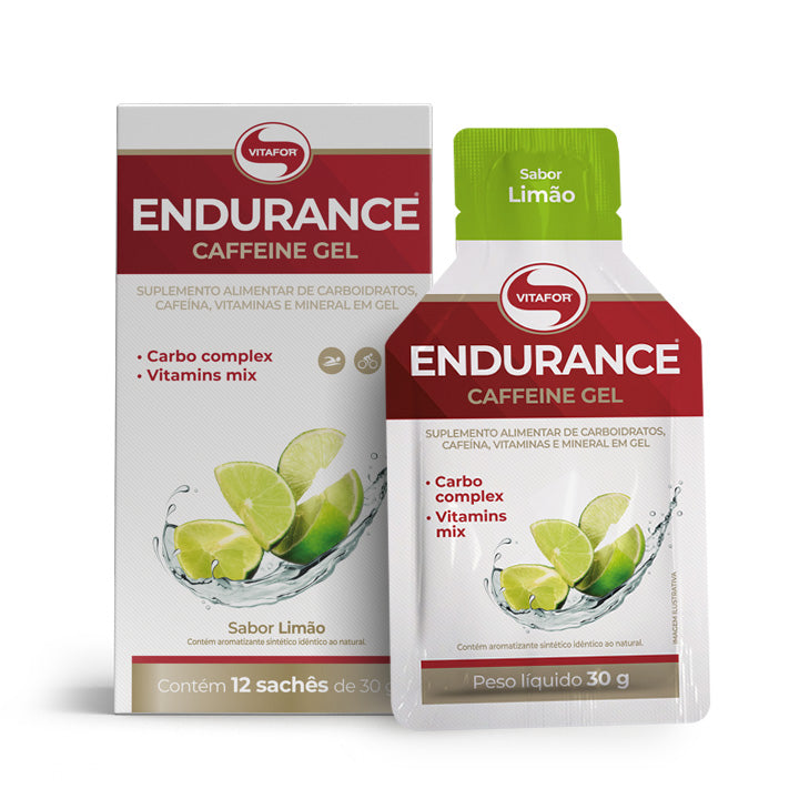 Endurance Caffeine gel - 12 sachês 30g Limão