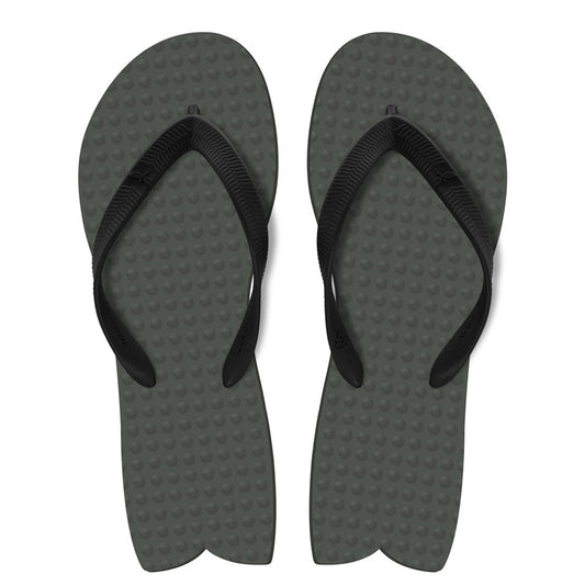 [Green Flip Flops] Men's Fish Model Beach Slippers Gray