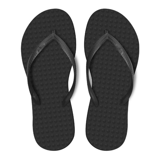 [Green Flip Flops] Women's Beach Flip Flops Black/Black
