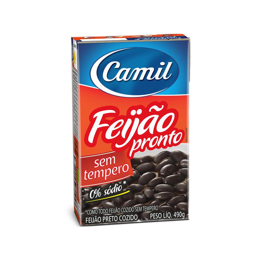 Feijão Camil Preto Cozido s/ Têmpero 490gr