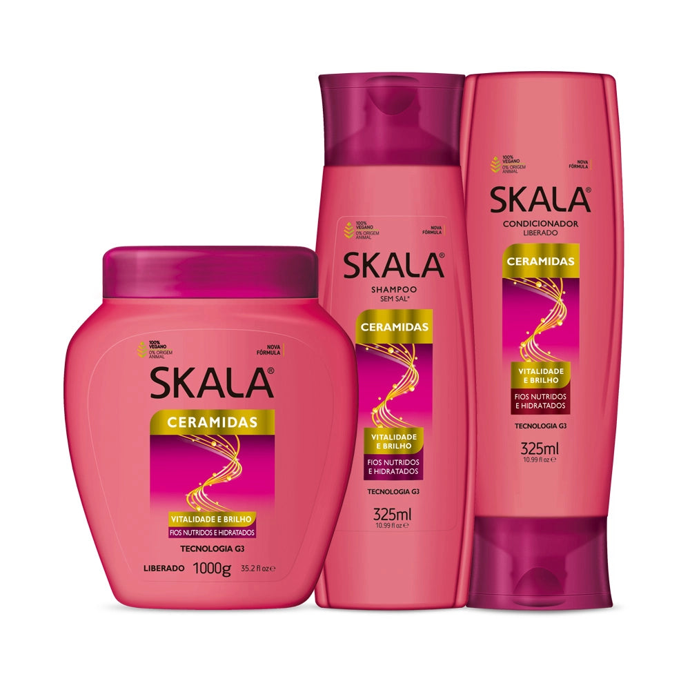 Pack Skala Ceramidas Shampoo 325ml + Máscara 1kg + Condicionador 325ml