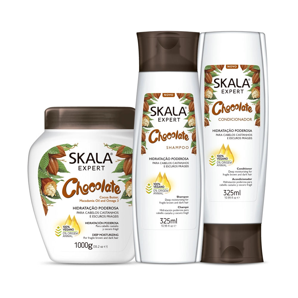 Pack Skala Chocolate Champú 325ml + Mascarilla 1kg + Acondicionador 325ml