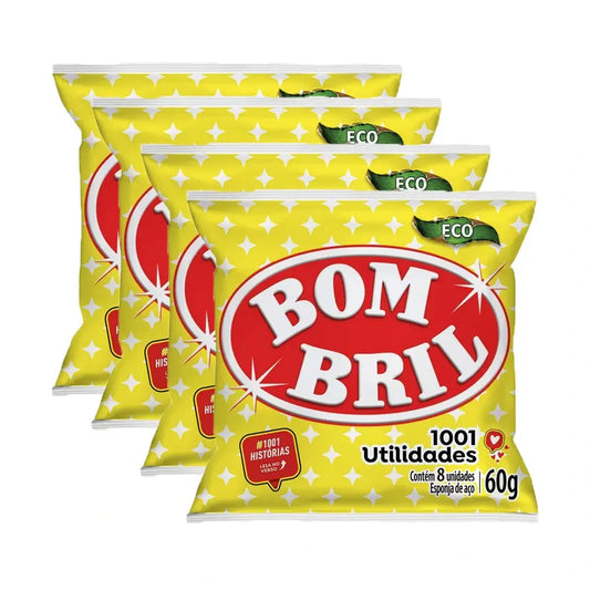 Esponja de Aço Bom Bril 1001 utilidades - Pack 4x (8x60g)