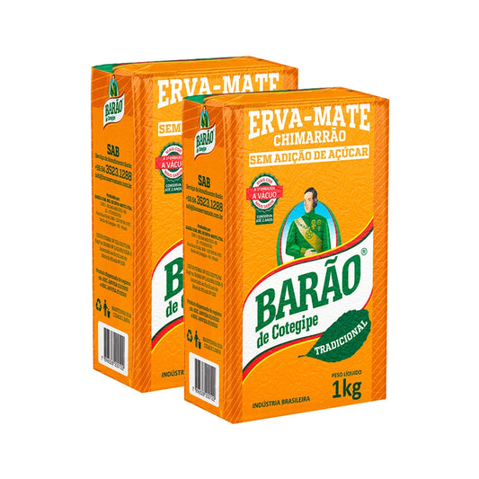 Traditional Barão Yerba Mate Pack for taking Chimarrão - 2x 1kg