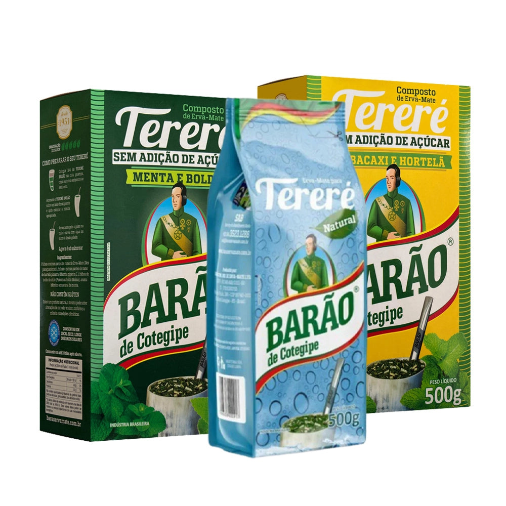 Pack Erva Tereré Natural + Menta e Boldo + Abacaxi e Hortelã - 3x 500gr