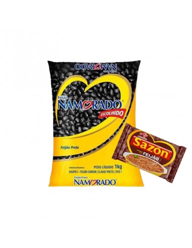 Pack of Camil Namorado Black Beans 1kg + Season of Beans 60g