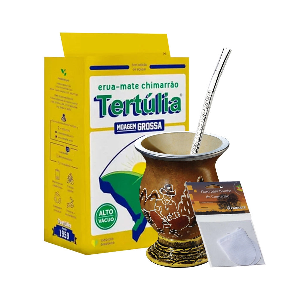 Tertúlia herb pack, gourd, pump and filter for Chimarrão